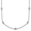Collier maille forçat en or blanc 14 carats avec diamants en station