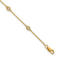 Bracelet chaîne avec diamants sertis à intervalles réguliers en or 14 carats