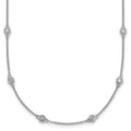 Collier maille forçat en or blanc 14 carats avec diamants répartis