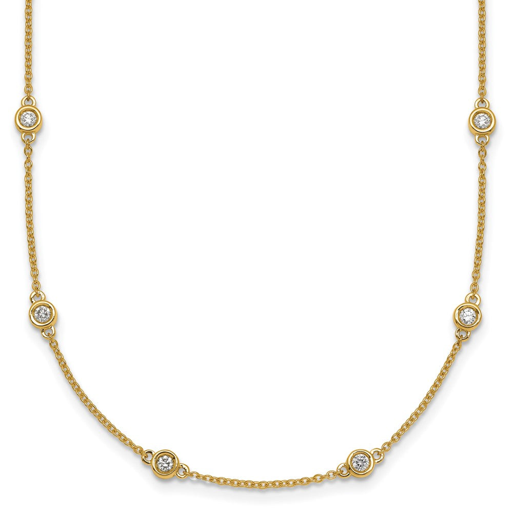 Collier câble de station avec diamants 14 carats