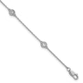 Bracelet chaîne à maillons avec diamants en or blanc 14 carats