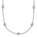 Collier câble à stations de diamants en or blanc 14 carats