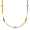 Collier câble de station avec diamants 14 carats