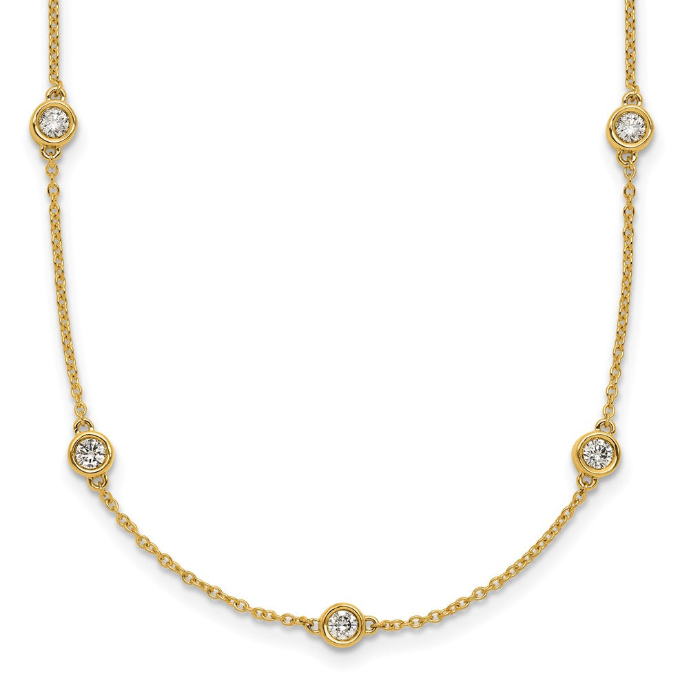 Collier câble de station avec diamants 14 carats