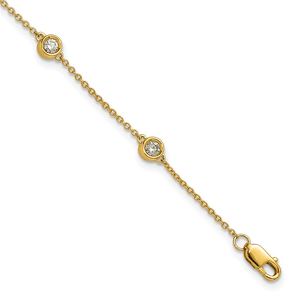 Bracelet câble avec diamants sertis en or 14 carats