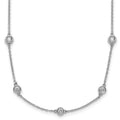 Collier maille forçat en or blanc 14 carats avec diamants répartis
