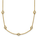 Collier chaîne avec diamants sertis à intervalles réguliers en or 14 carats