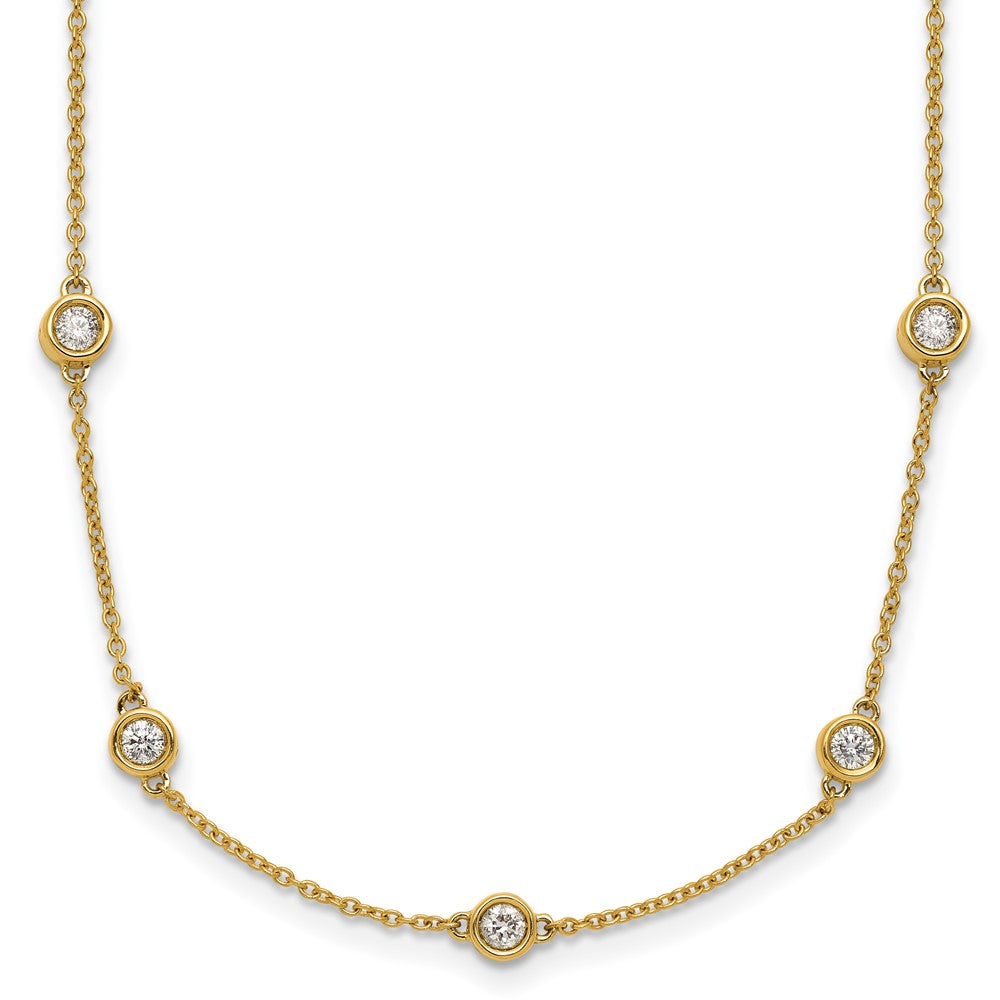 Collier maille forçat 14 carats avec diamants en station