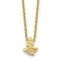 Collier papillon en or 14 carats poli et martelé, serti de diamants
