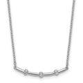 Collier barre en diamants polis en or blanc 14 carats