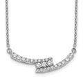Collier 18 po à barre incurvée sertie de diamants en or blanc 14 carats