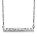 Collier barre de diamants en or blanc 14 carats, 18 po