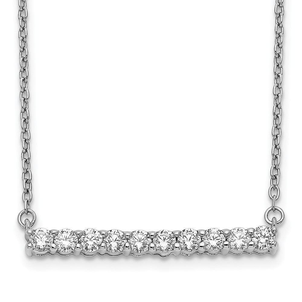 Collier barre de diamants en or blanc 14 carats, 18 po