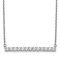 Collier barre de diamants en or blanc 14 carats de 18 pouces