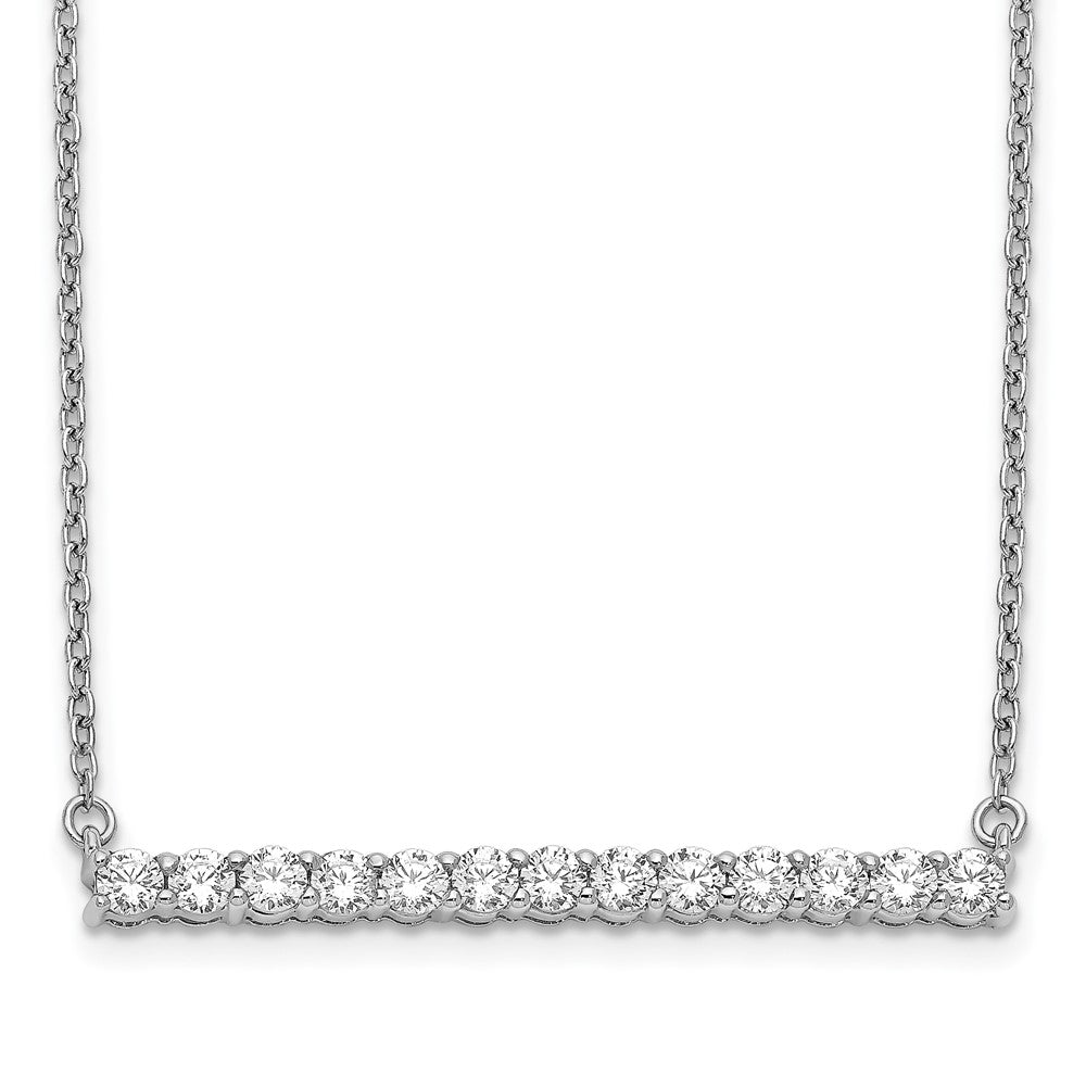 Collier barre de diamants en or blanc 14 carats de 18 pouces