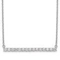 Collier barre de diamants en or blanc 14 carats de 18 pouces