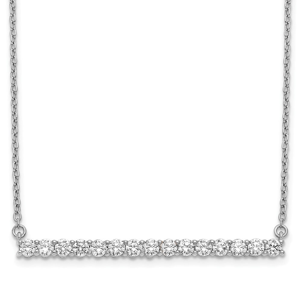 Collier barre de diamants en or blanc 14 carats de 18 pouces