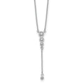 14k White Gold Diamond 3-stone with Dangle 18 in Drop Necklace