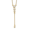 Collier 18 po en or 14 carats avec trois diamants et pendentif