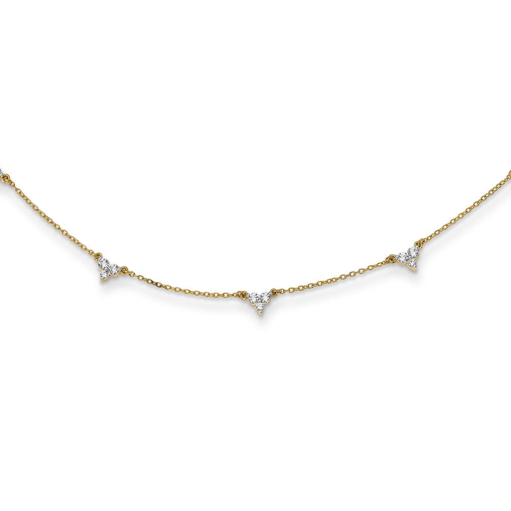 Collier 18 pouces multi-rangs en diamants 14 carats