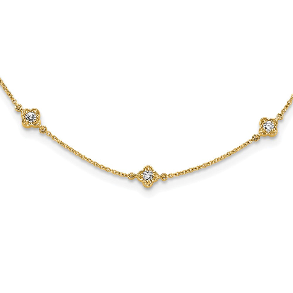 Collier multi-stations en diamants 14 carats