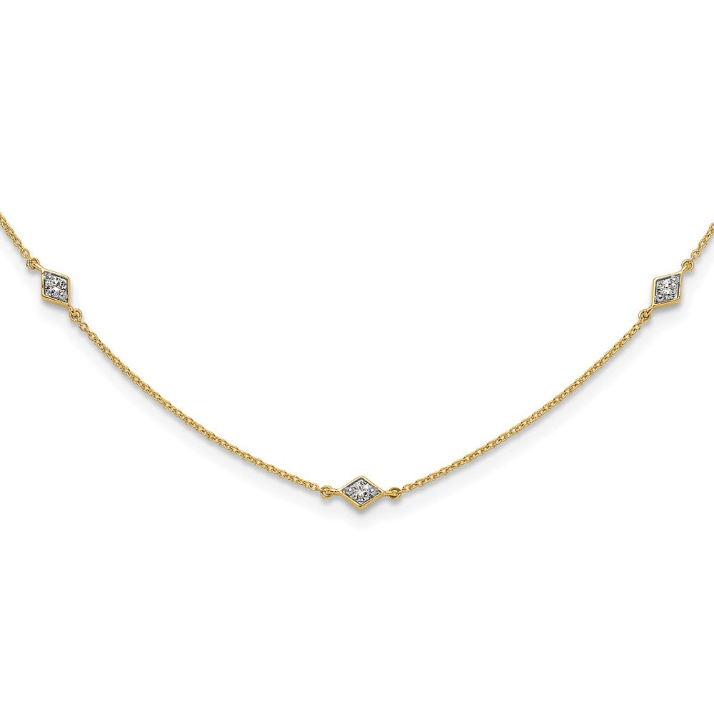 Collier multi-stations en diamants 14 carats