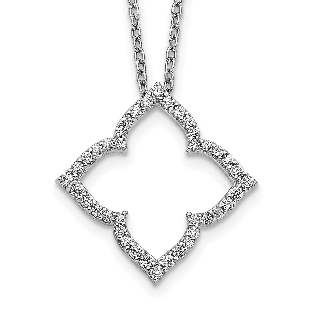 Collier en or blanc 14 carats avec diamant, 18 pouces