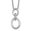 14k White Gold Diamond Ovals 18 in Necklace