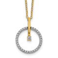 Collier cercle en diamant bicolore 14 carats, 45,7 cm