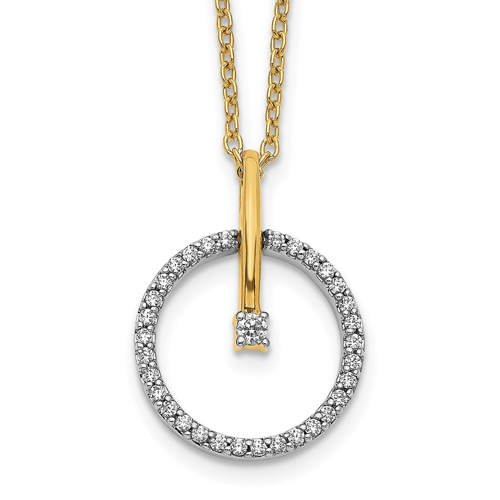 Collier cercle en diamant bicolore 14 carats, 45,7 cm