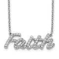 Collier Faith en or blanc 14 carats et diamants, 18 pouces