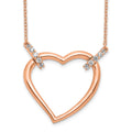 14k Rose Gold Diamond Heart 18 in Necklace