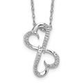 Collier cœur en or blanc 14 carats et diamants de 18 po