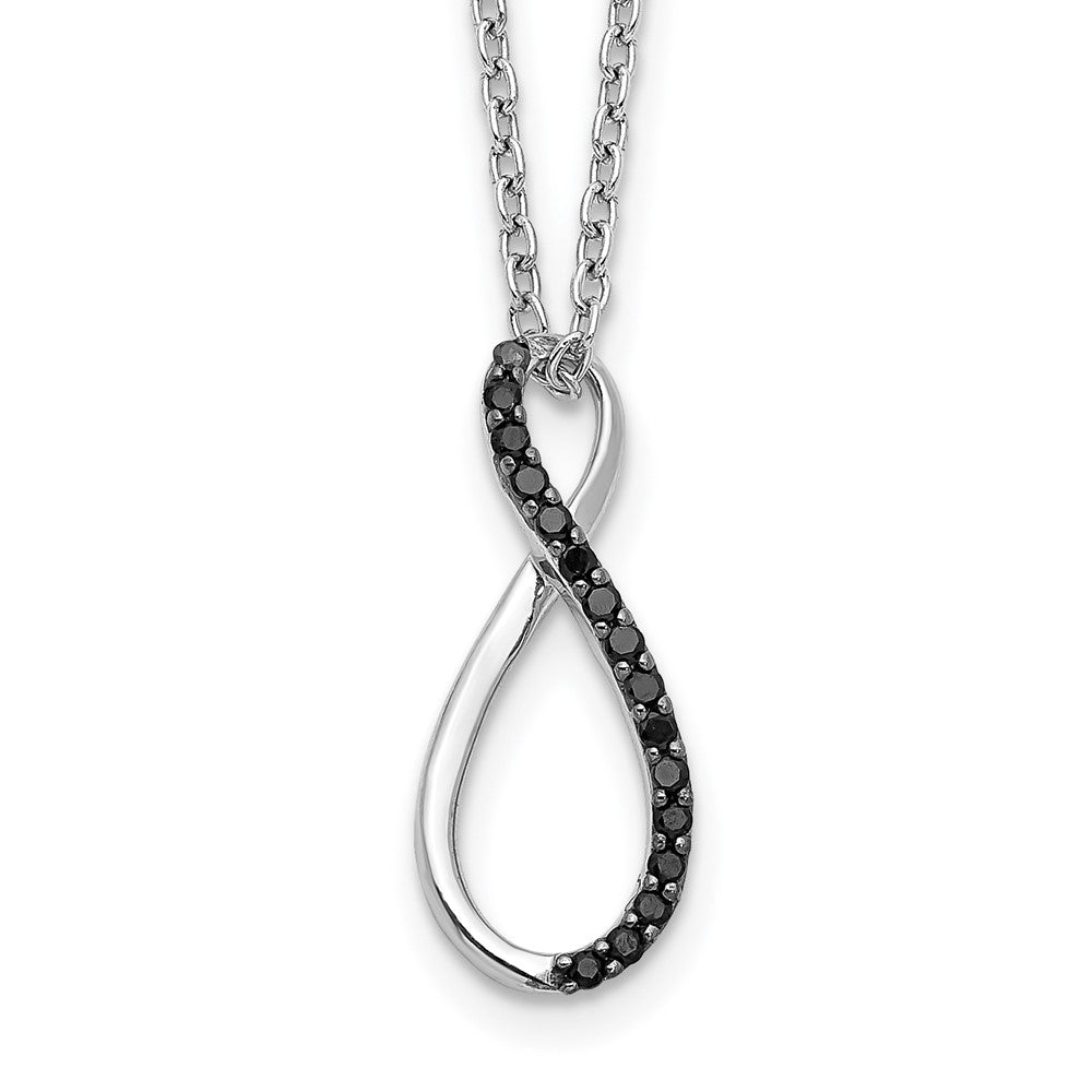 14k White Gold Black Diamond 18 in Necklace