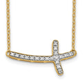 Collier 18 po Croix Horizontale en Diamant 14k