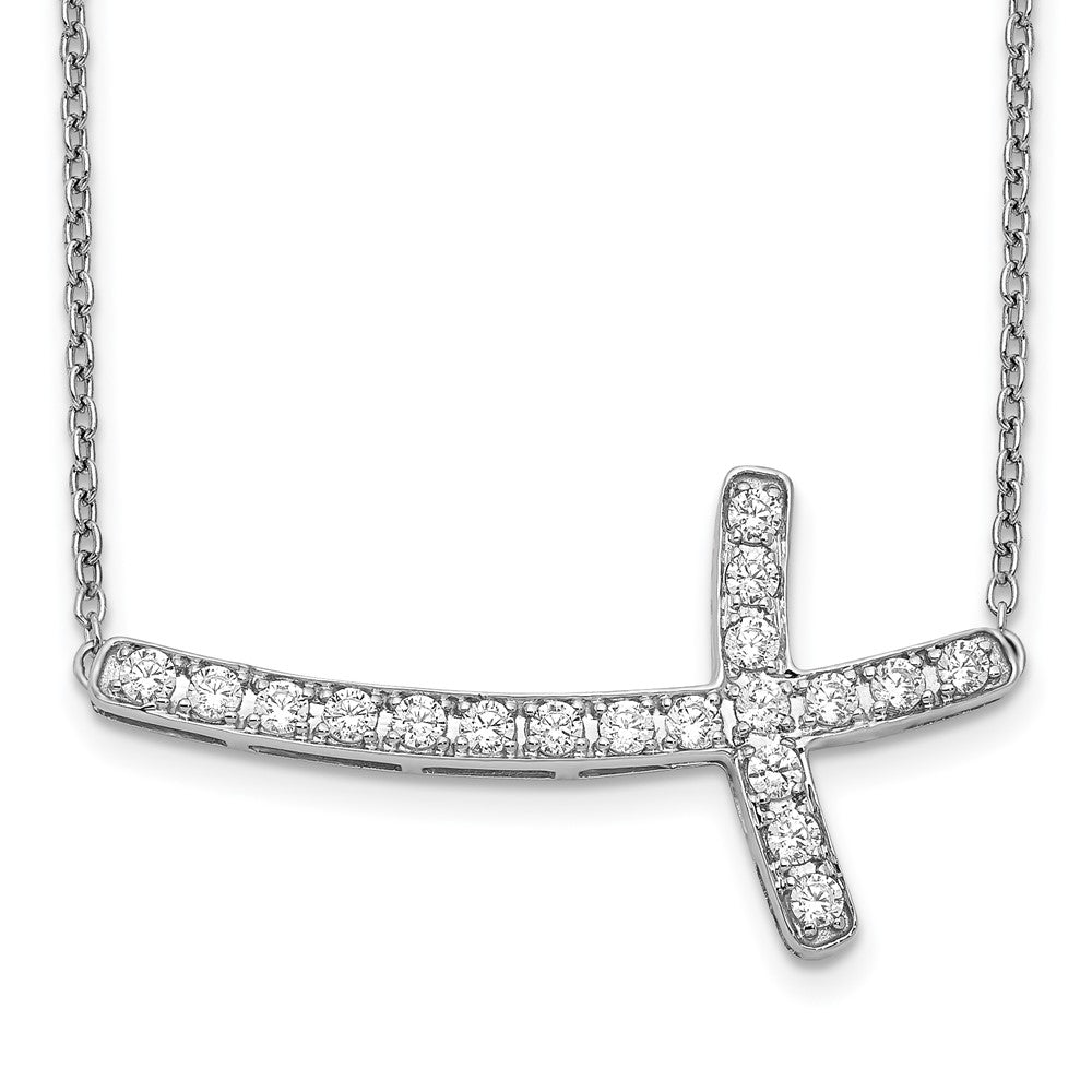 Collier 18 po Croix Horizontale en Diamant 14k