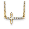 Collier 18 po Croix Horizontale en Diamant 14k