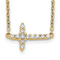 Collier 18 po Croix Horizontale en Diamant 14k