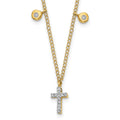 Collier avec croix en diamants 14 carats, 18 pouces