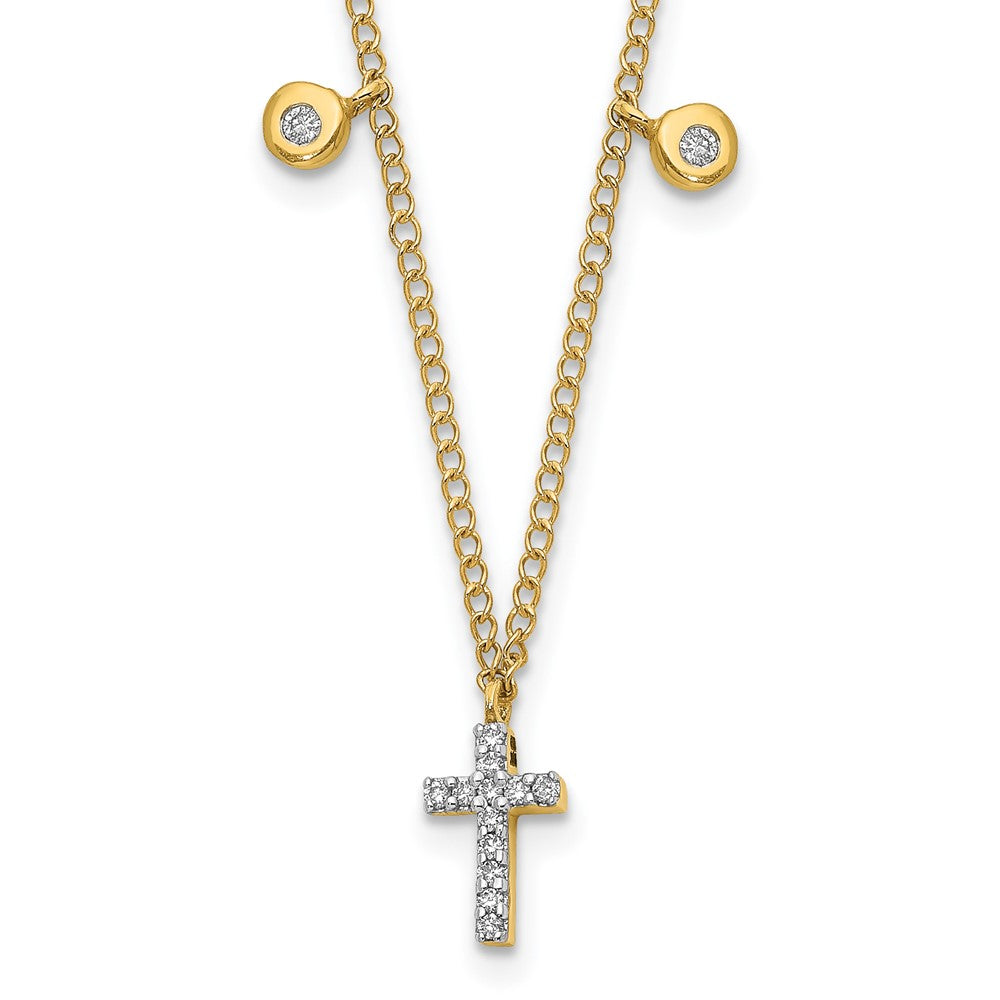 Collier avec croix en diamants 14 carats, 18 pouces