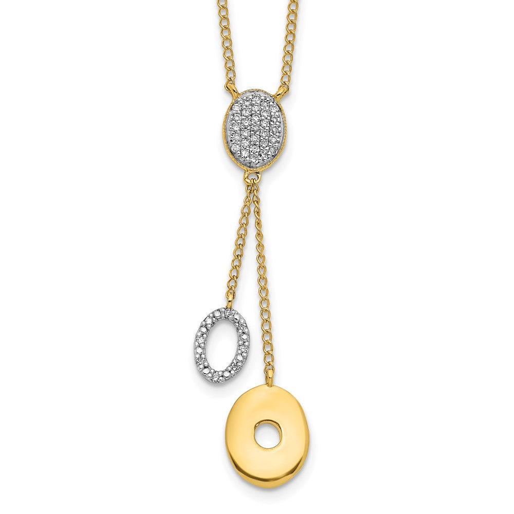 14k Diamond Circles 18 in Dangle Necklace