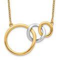 14k Two-tone Polished Triple Circle 18 in Necklace
