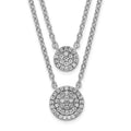 Collier double rang en or blanc 14 carats de 18 pouces
