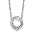 Collier 18 po en or blanc 14 carats avec diamant cercle fantaisie