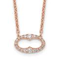 Collier 18 pouces en or rose 14k fantaisie avec diamant