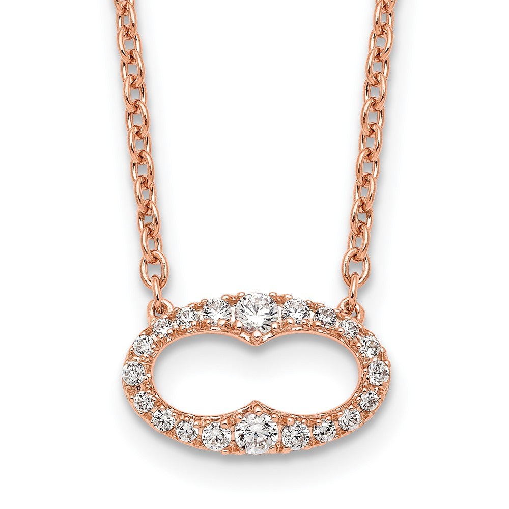 Collier 18 pouces en or rose 14k fantaisie avec diamant