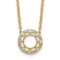 Collier cercle fantaisie en or 14k avec diamants, 45 cm