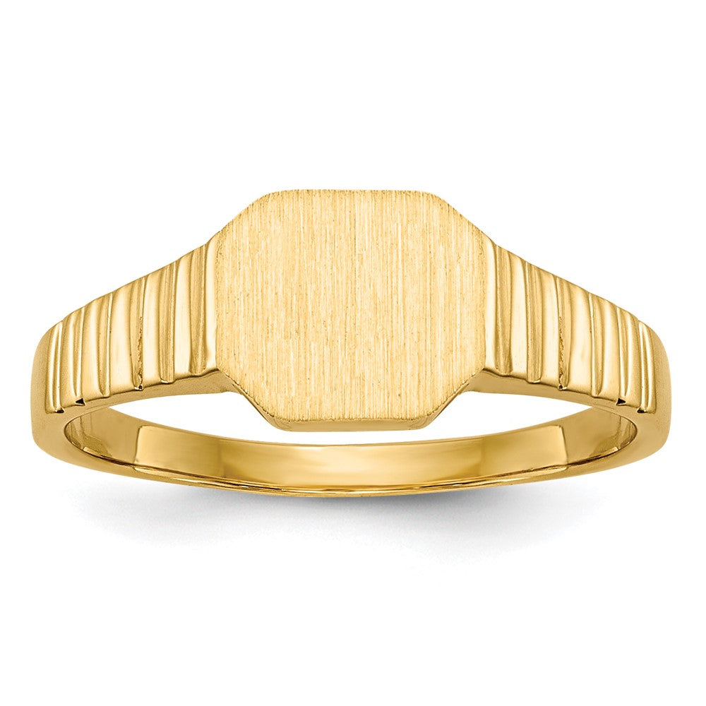 Chevalière ouverte pour enfant en or 10k, 7,5 x 6,0 mm