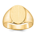 Chevalière pour homme en or jaune 18 carats, 13,0 × 11,5 mm, avec fond fermé