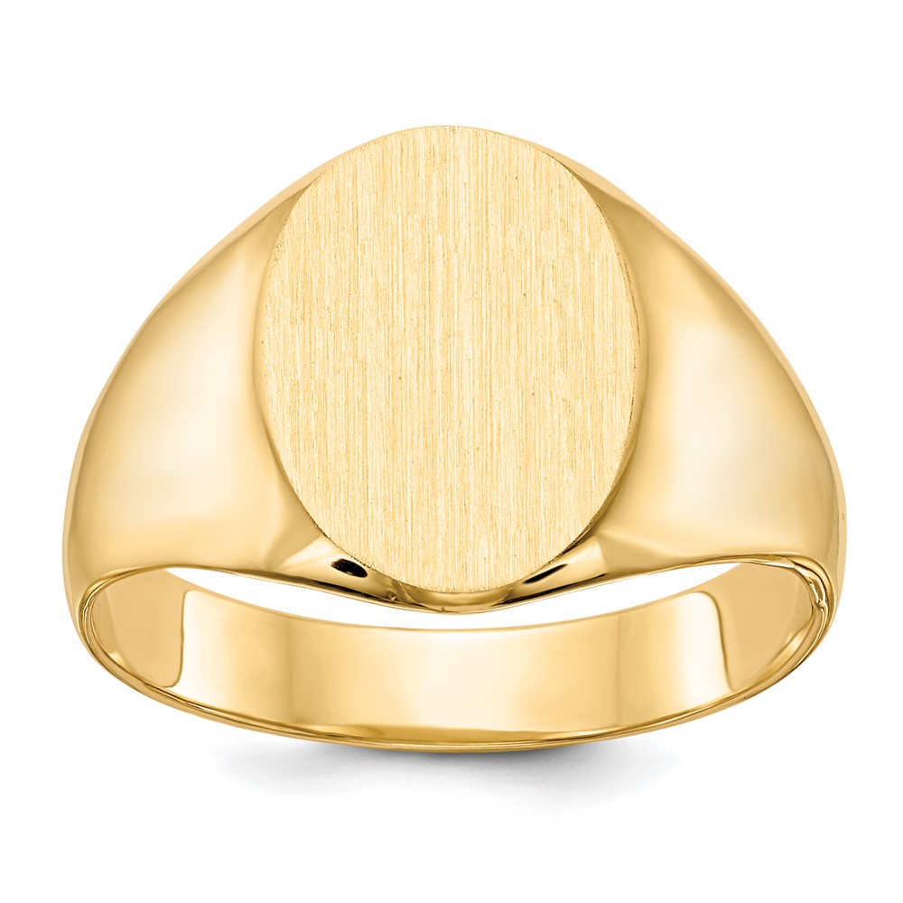 18k Yellow Gold 13.0x11.5 mm Closed Back Men's Signet Ring